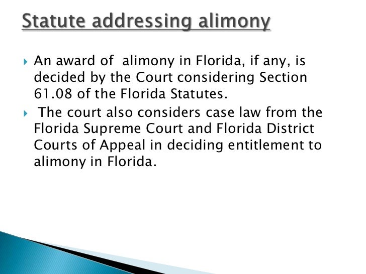 Alimony In Florida An Overview