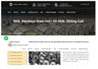 904L Stainless Steel Coil | AISI 904L Coil | ASTM A240 904L ss coil