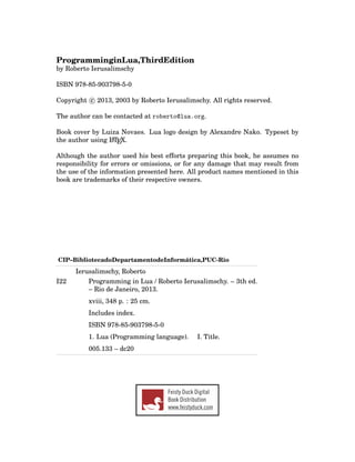 Programming in Lua 3rd Edition Roberto Ierusalimschy | PDF