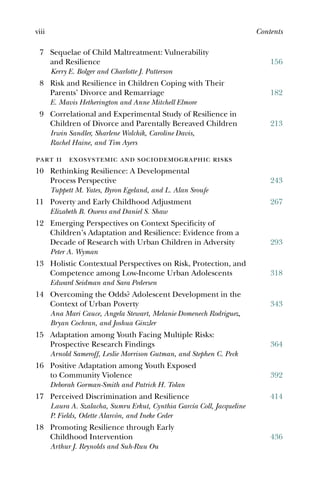Resilience And Vulnerability Adaptation In The Context Of Childhood ...