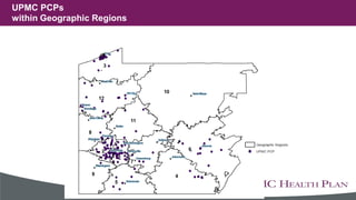 UPMC PCPs
within Geographic Regions
 