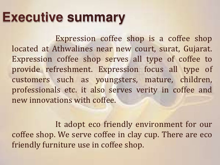 executive summary of coffee shop business plan