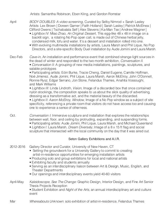 funky resume for art gallery director embellishment resume ideas