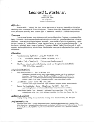 Resume and Education