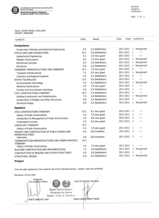 Sample Bs Transcript Nonell Arellano, Xavier - Bachelor Transcript | PDF