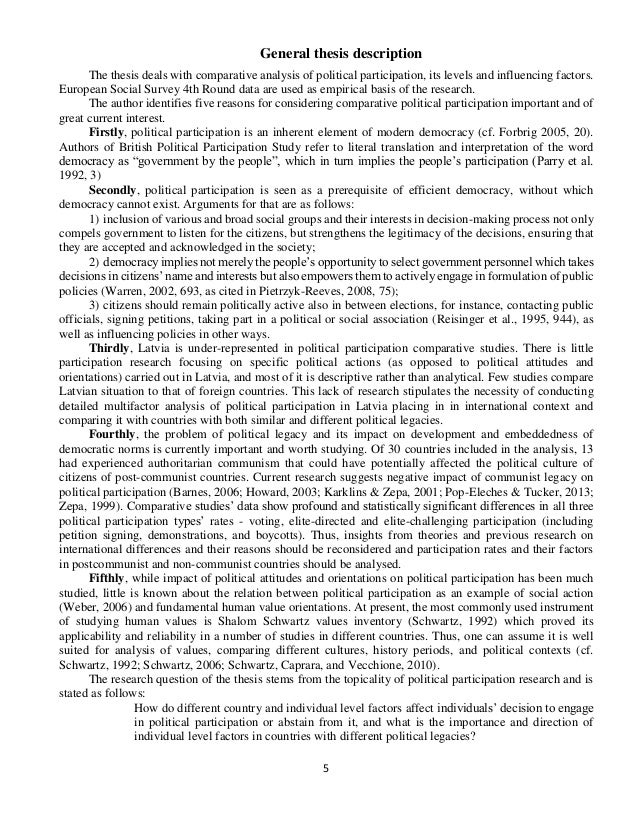 Master thesis comparative analysis