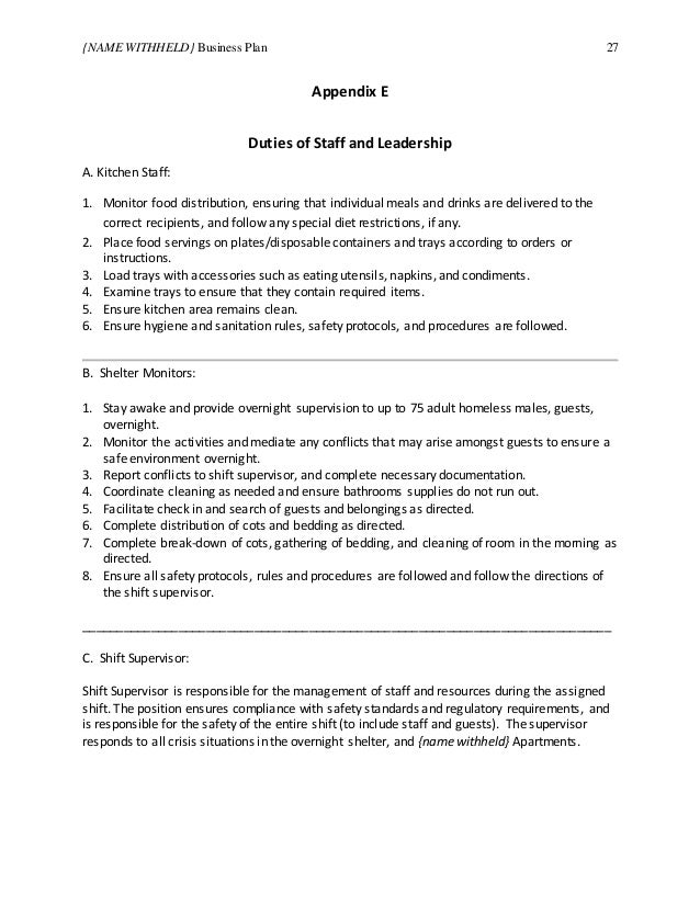 Homeless Shelter Business Plan11012015