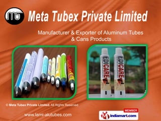 Manufacturer & Exporter of Aluminum Tubes
                                  & Cans Products




© Meta Tubex Private Limited, All Rights Reserved


            www.lami-alutubes.com
 
