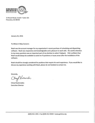 Greater Mercer NJ Noah Jenkin letter of recommendation