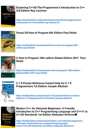 C 20 for Programmers 3rd Edition Harvey Deitel | PDF