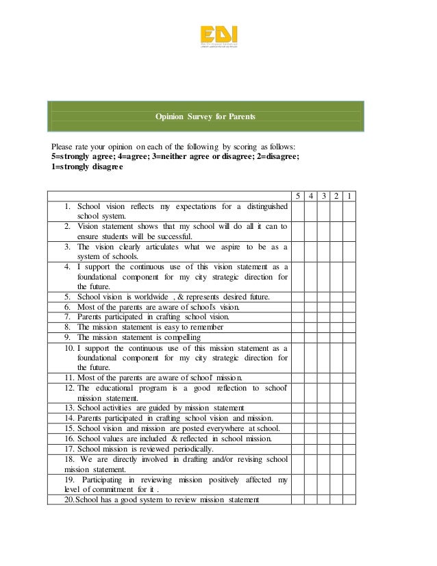 school survey for parents