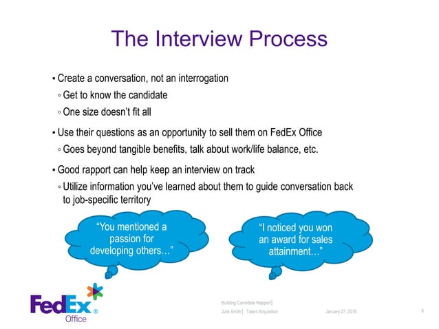 Building Rapport with candidates | PPT