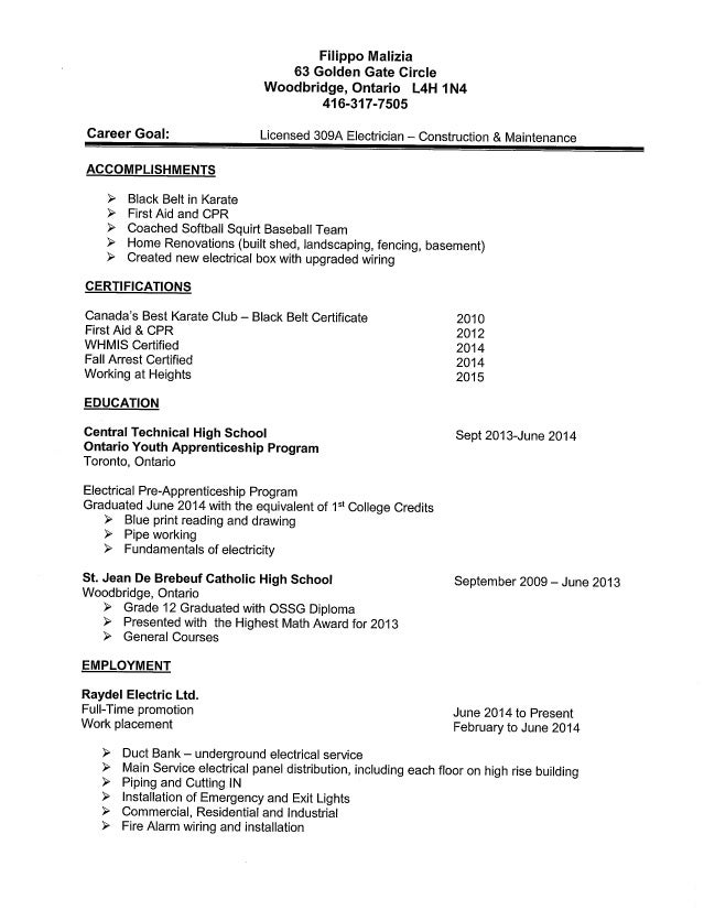 best electrician resumes