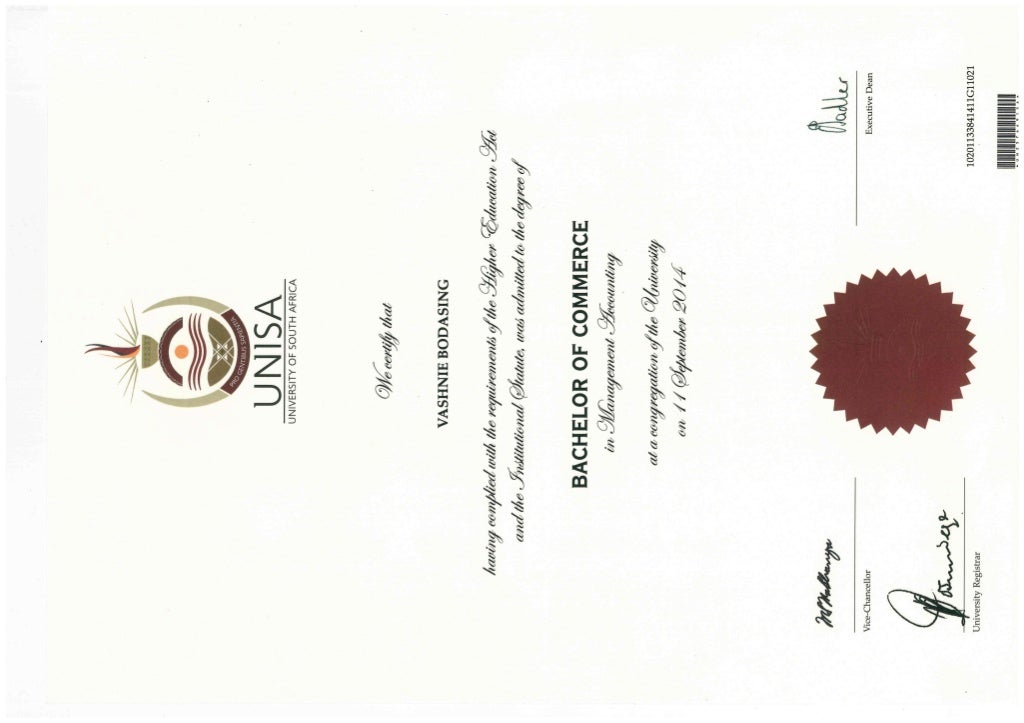 Unisa Management Accounting Degree