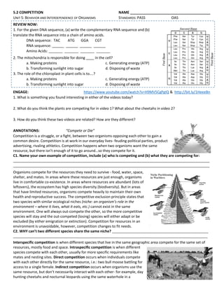 Sample Lesson Student Packet - 5.2 Competition | PDF