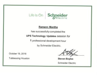 Schneider Electric - UPS Technology Updates PDH - 10-19-2016