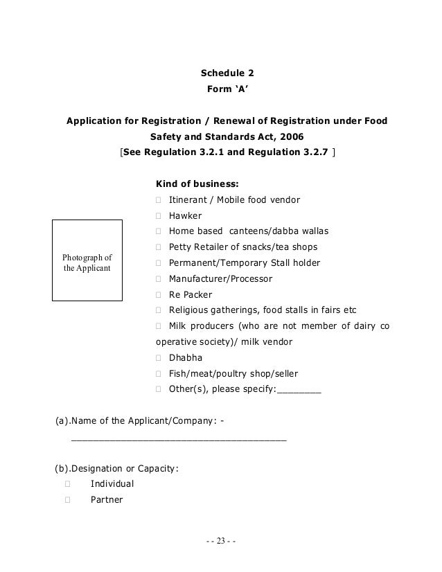 Food Safety and Standards Regulations, 2010