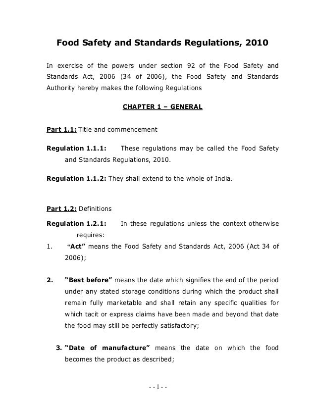 food hygiene regulation 2006