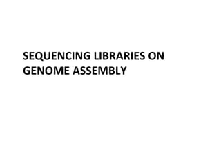 SEQUENCING	
  LIBRARIES	
  ON	
  
GENOME	
  ASSEMBLY	
  
 