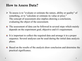 Experimental Results How to assess data | PPTX
