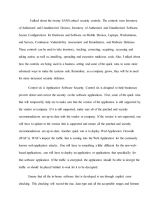 Sans Assessment.pdf SANS 20 Security Controls | DOCX