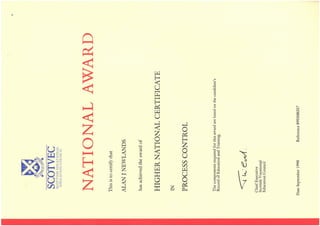 Scotvec National Award Process Control