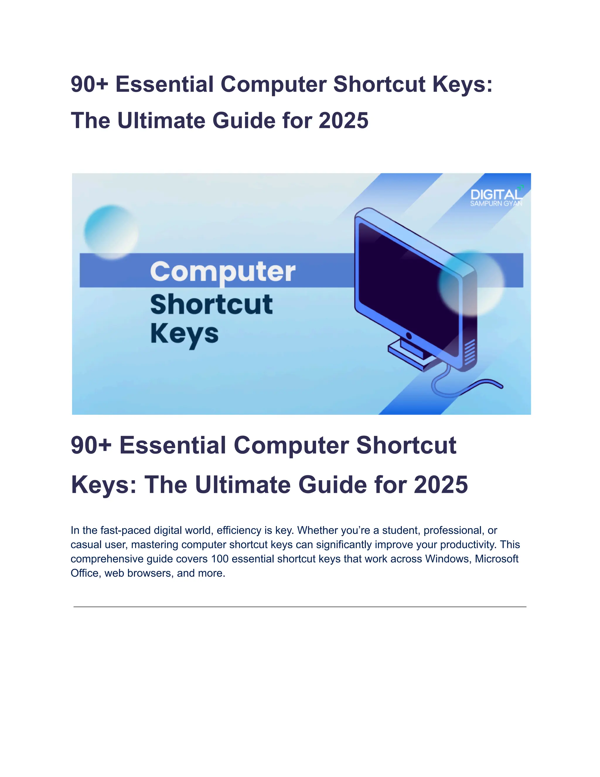 90+ Essential Computer Shortcut Keys.pdf
