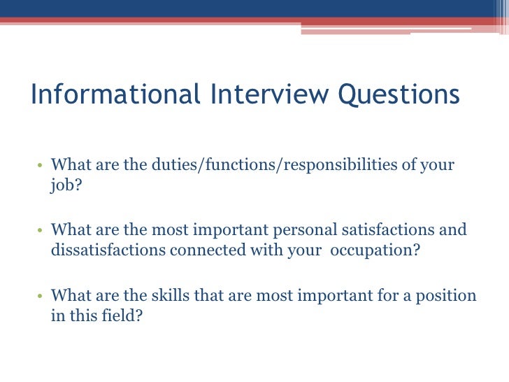 questions informational interview