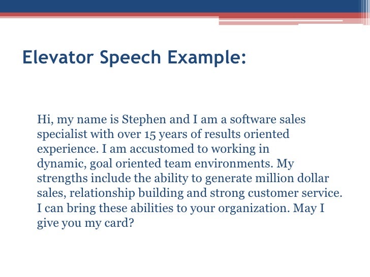 3 Simple Steps to Developing an Effective 90 Second Elevator Speech