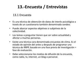 90 técnicas de RRPP del 13 a 19 por Jessica A. | PPT