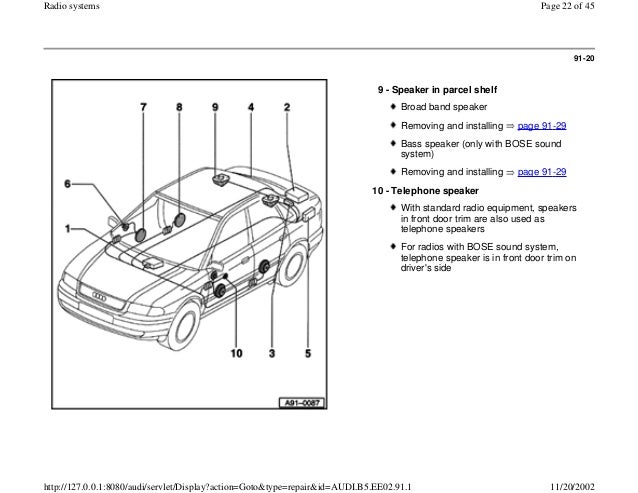 audi a4 b5 bose sound system