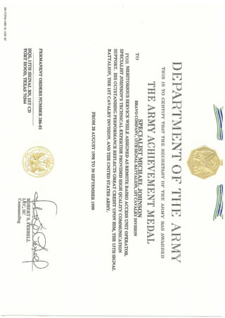 Army Achievement Medal 1999