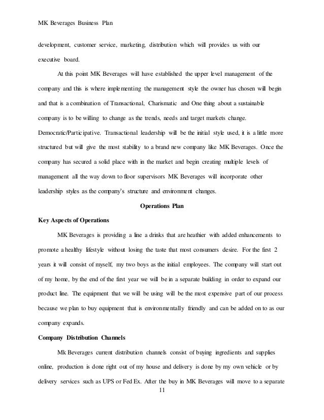 beverage company business plan