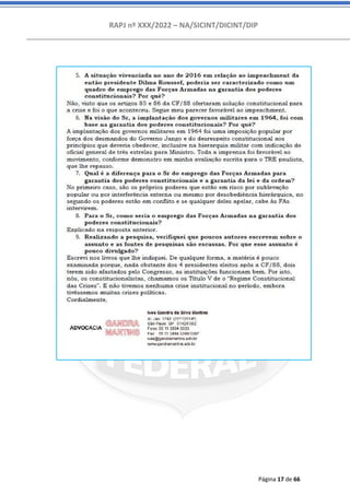 RAPJ nº XXX/2022 – NA/SICINT/DICINT/DIP
Página 17 de 66
 