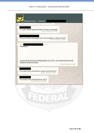 RAPJ nº XXX/2022 – NA/SICINT/DICINT/DIP
Página 61 de 66
 