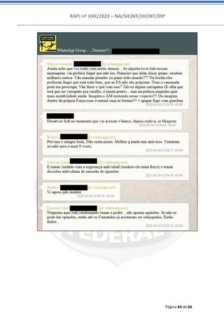 RAPJ nº XXX/2022 – NA/SICINT/DICINT/DIP
Página 64 de 66
 