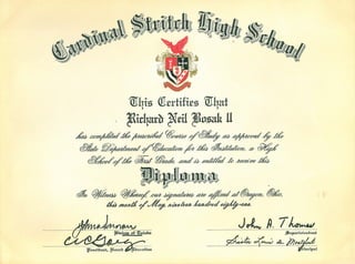 Cardnial Stritch HS Diploma