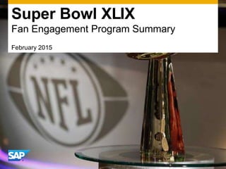 Super Bowl XLIX
Fan Engagement Program Summary
February 2015
 