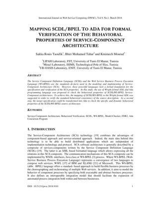 MAPPING SCDL/BPEL TO ADA FOR FORMAL VERIFICATION OF THE BEHAVIORAL ...
