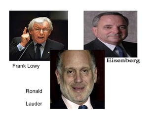 Frank Lowy
Ronald
Lauder
 