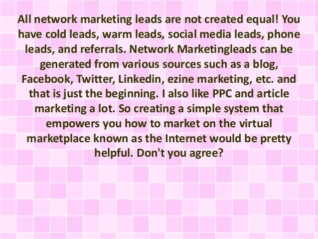How to write network marketing lead notes