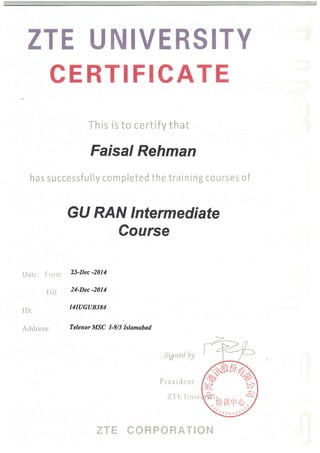 GU RAN Intermediate Product Course