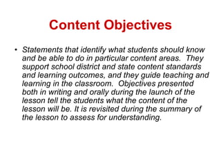 Content Objectives ,[object Object]