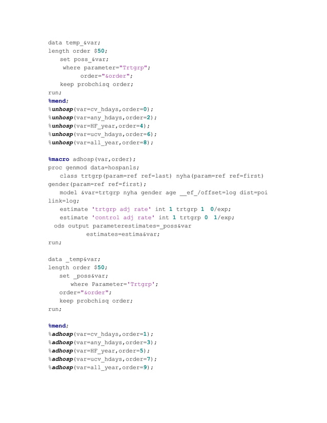 SAS code sample | PDF