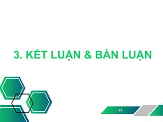 22
3. KẾT LUẬN & BÀN LUẬN
 