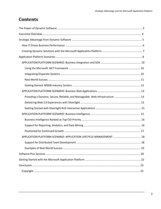 Strategic Advantage and the Microsoft Application Platform (1) | PDF