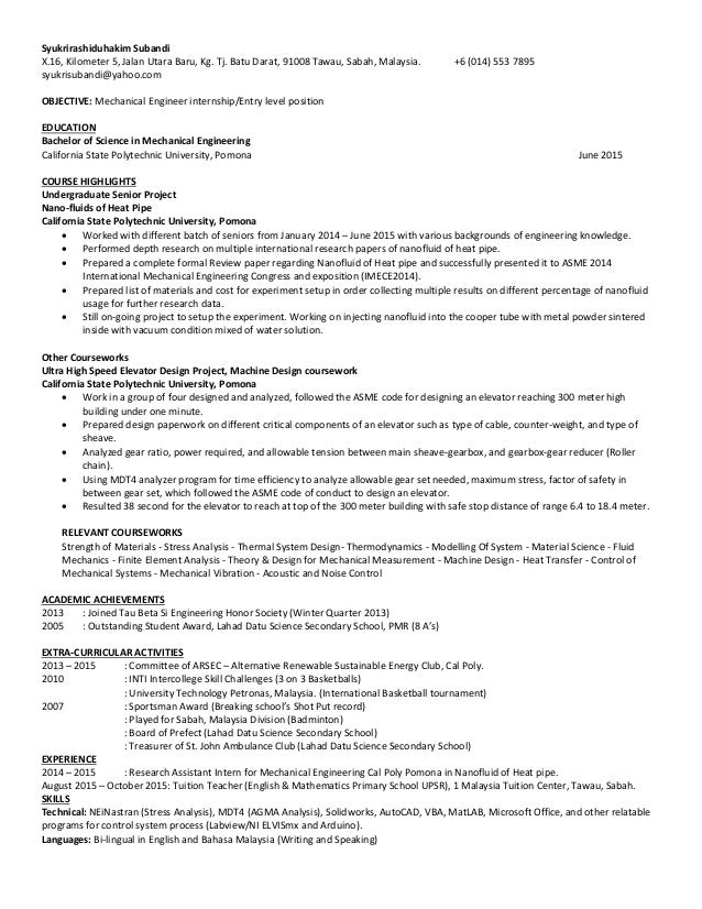 US Resume - Syukrirashiduhakim Subandi