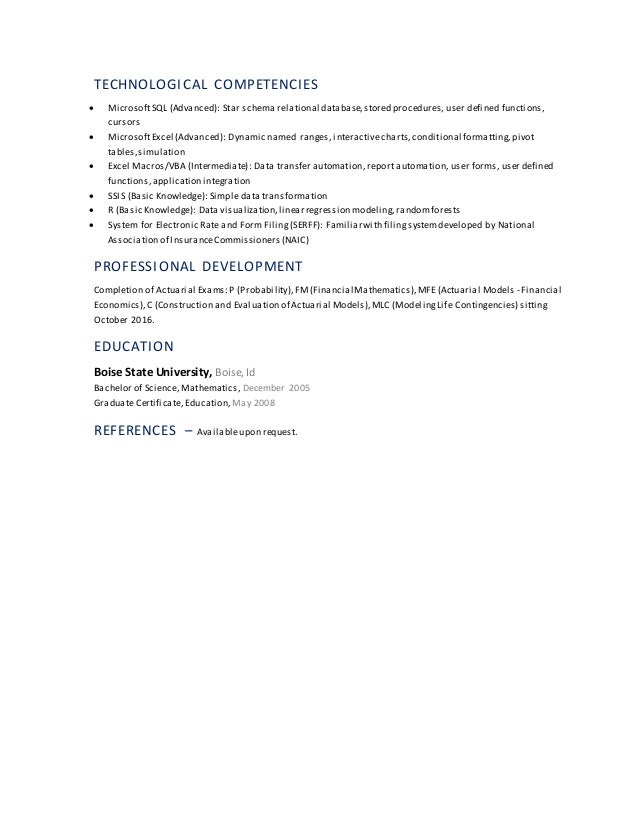 actuary resume