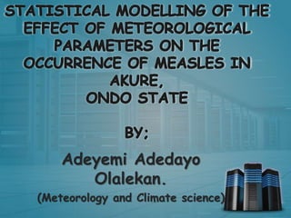 Adeyemi Adedayo
Olalekan.
(Meteorology and Climate science)
 