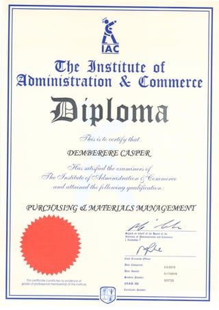 IAC Diplomas